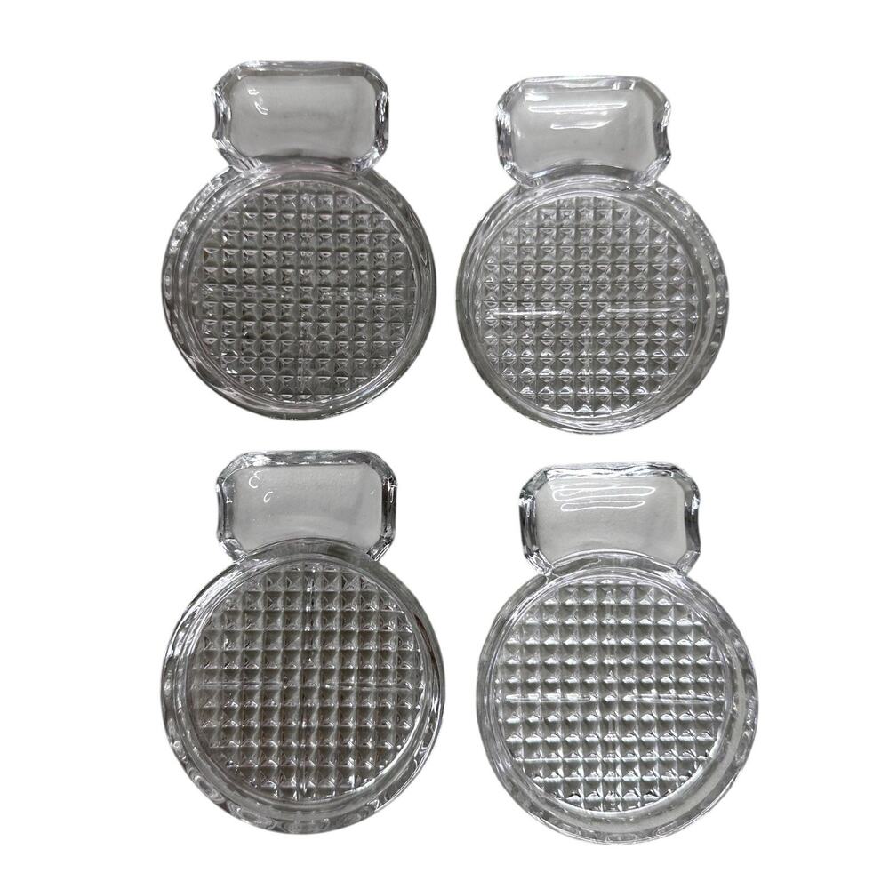 Sip N Smoke Cut Glass Coasters Side Ashtray Mid Century Modern Retro Lot of 4